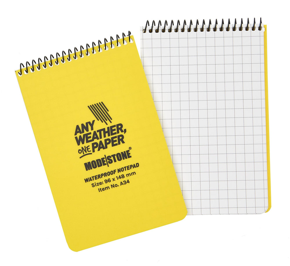 Modestone 96x148mm Notepad - Papier, das aus Stein - Wasserfest, resistent gegen Fett & Verschleiß, feuerfest | S4 Supplies